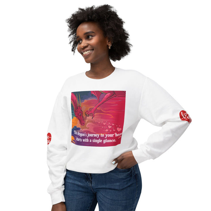 Unisex Lightweight Crewneck Sweatshirt - Journey to a Dragon's Heart