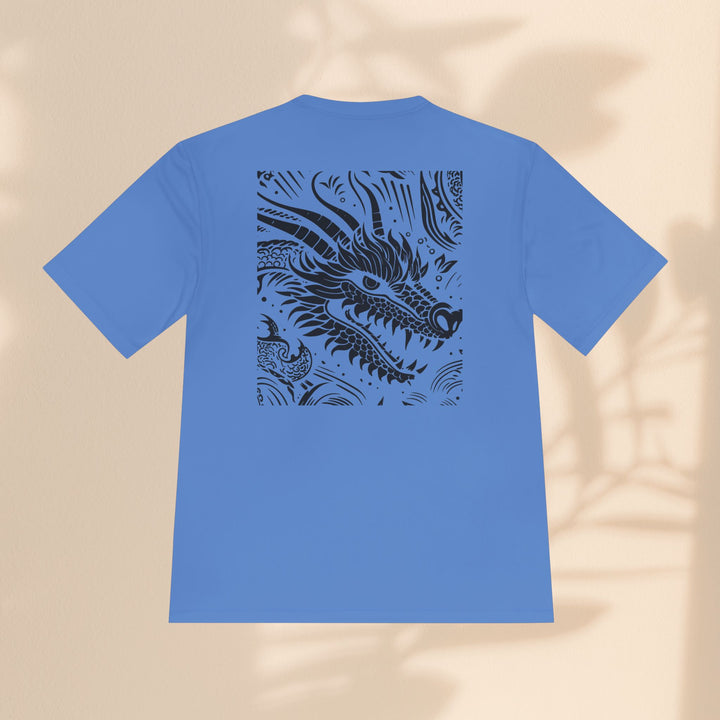 Unisex Moisture Wicking Tee - Dragon Black and White