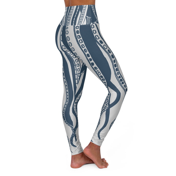 High Waisted Yoga Leggings - Downward Octopus