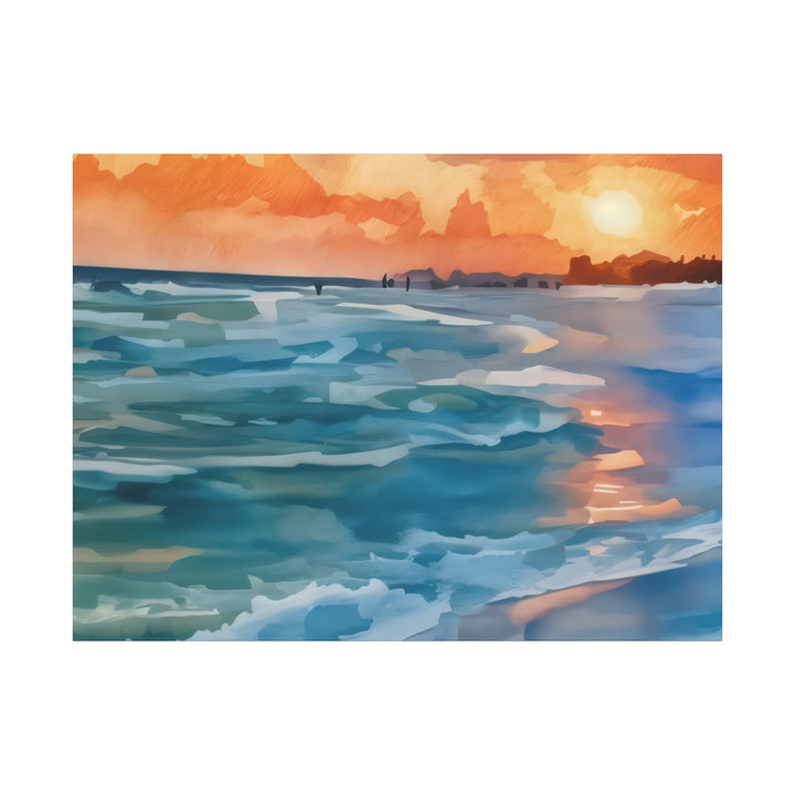 Coastal Sunset Canvas Art – Ocean and Beach Wall Décor