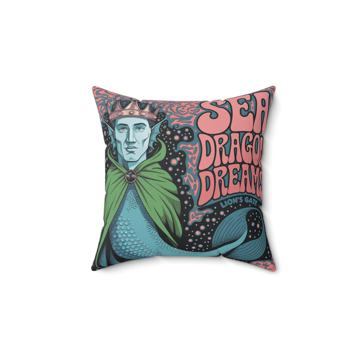 Faux Suede Square Pillow - Sea Dragon Dreams