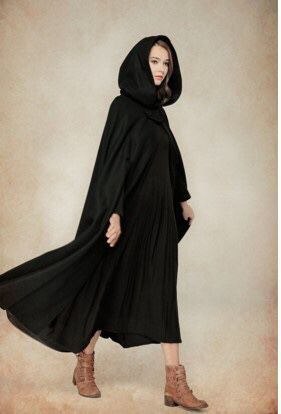 Women’s Hooded Tie-Front Shawl – Cozy Fashion Cape