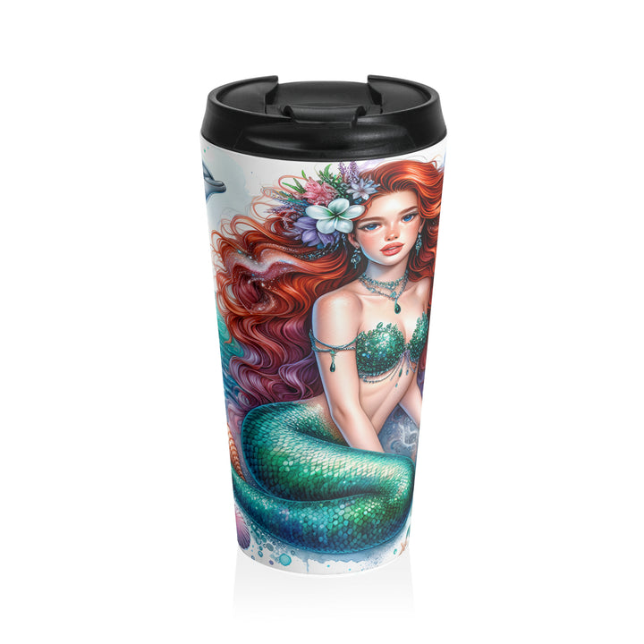 Stainless Steel Travel Mug - Red Head Mermaid