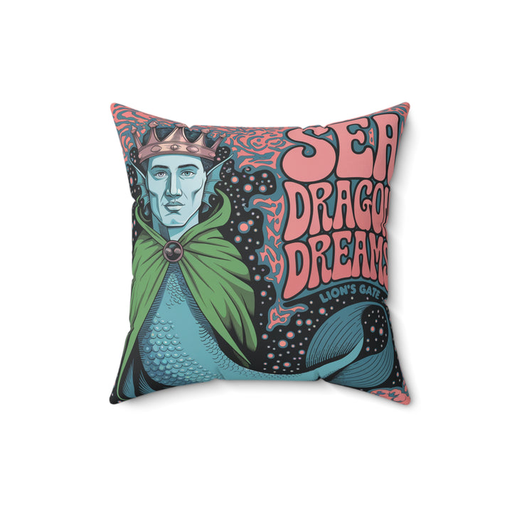 Faux Suede Square Pillow - Sea Dragon Dreams