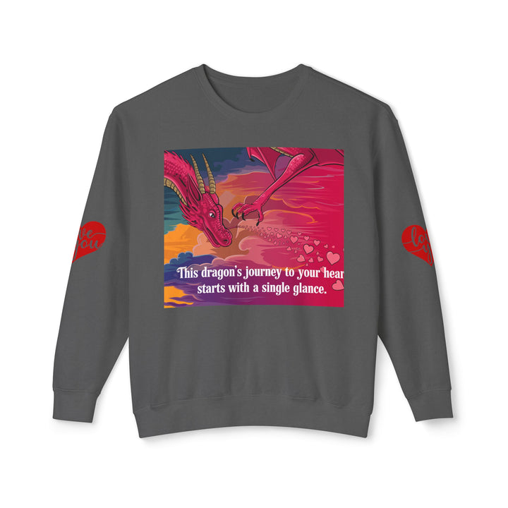 Unisex Lightweight Crewneck Sweatshirt - Journey to a Dragon's Heart