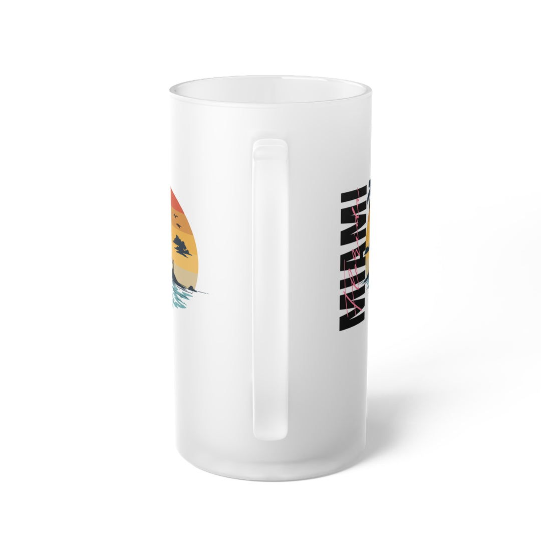 Frosted Glass Beer Mug - Miami