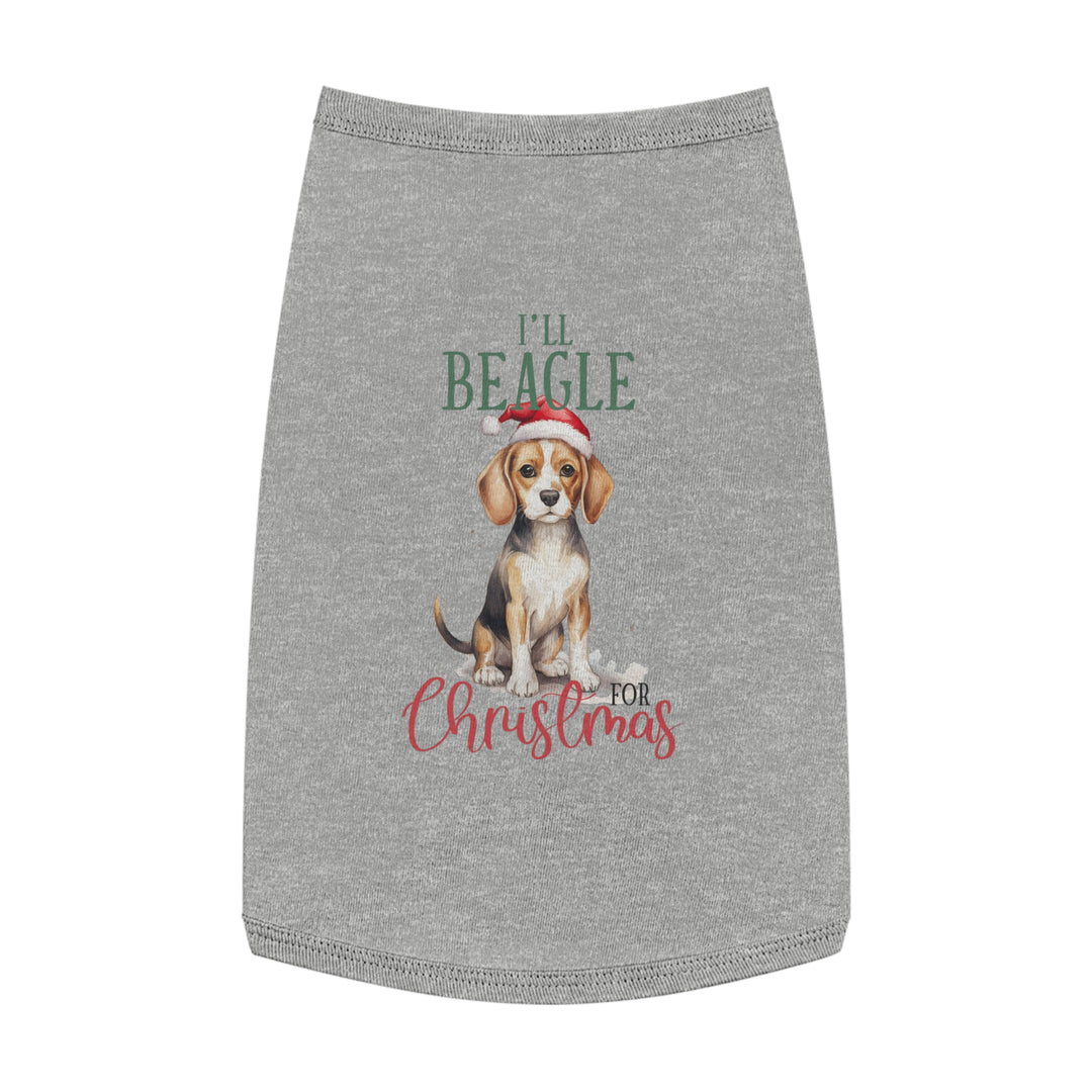 Festive Beagle Pet Tank Top - Holiday Dog Apparel - I'm Beagle for Christmas
