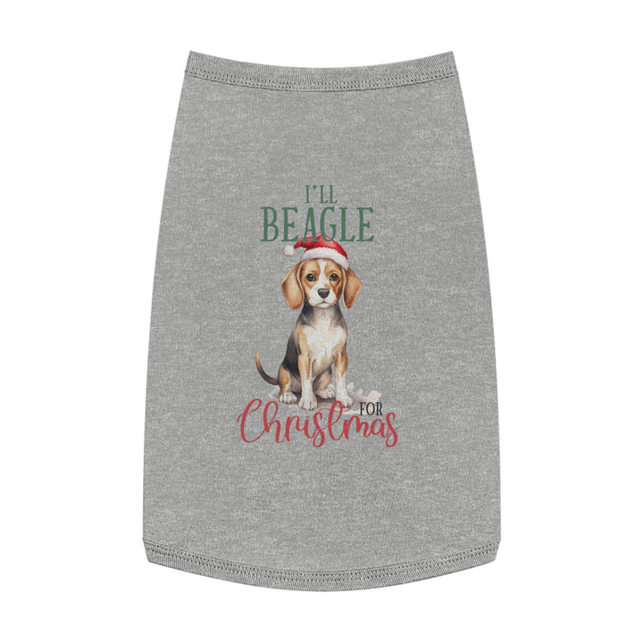 Festive Beagle Pet Tank Top - Holiday Dog Apparel - I'm Beagle for Christmas
