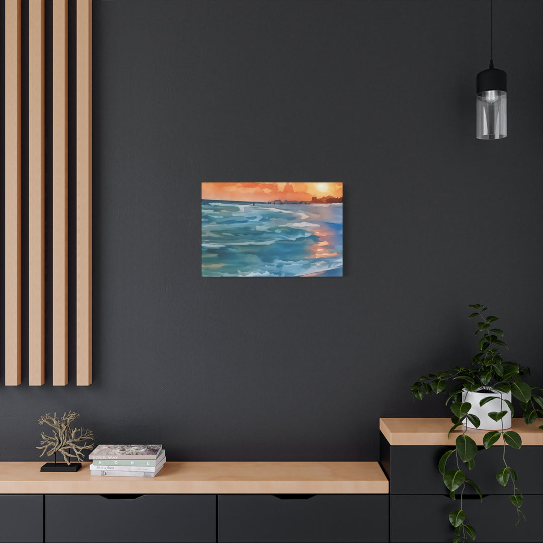 Coastal Sunset Canvas Art – Ocean and Beach Wall Décor