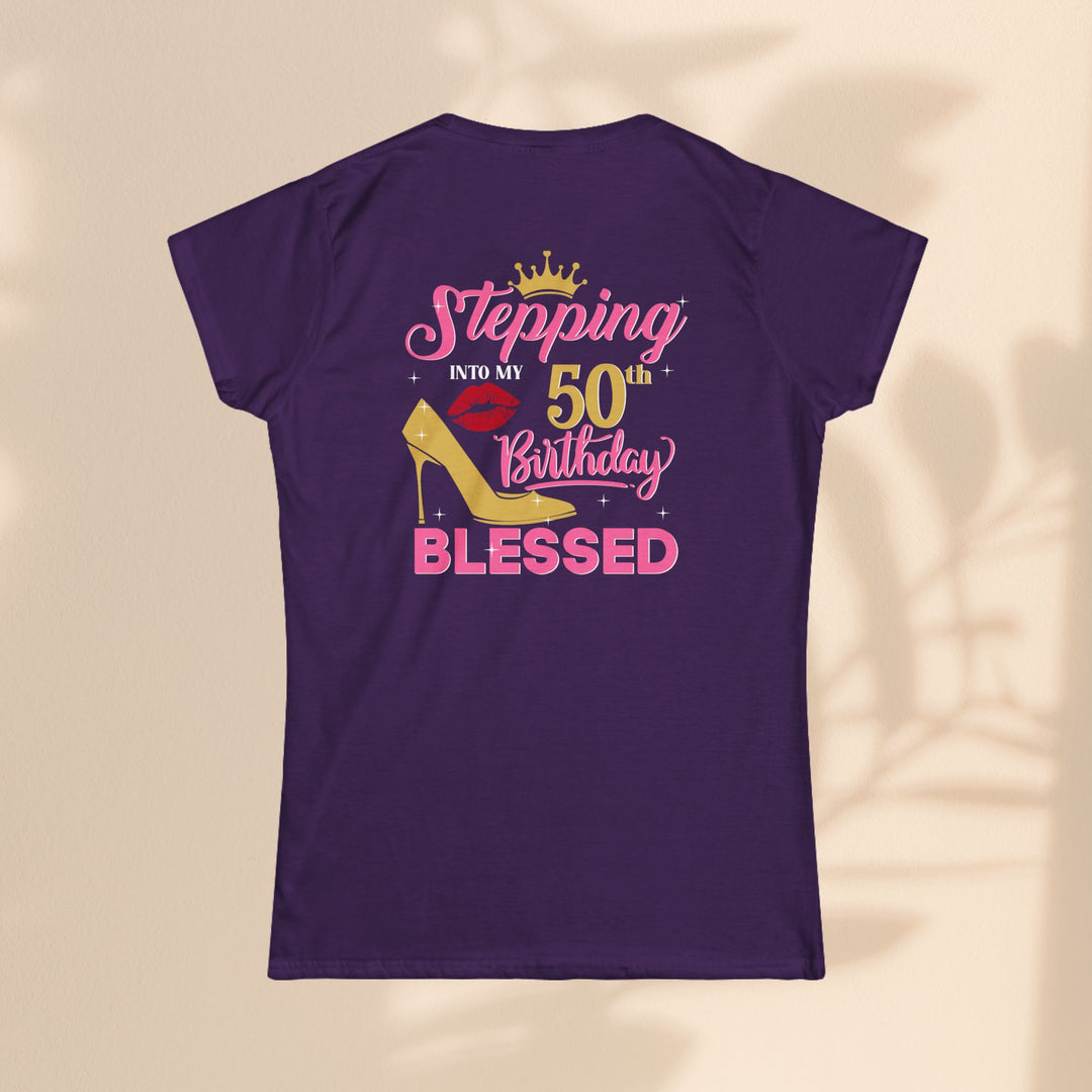 Women’s Birthday Tee, 50th Birthday Shirt, Blessed Birthday Top, Fun Celebration T-Shirt, Gift for Her, Party Outfit