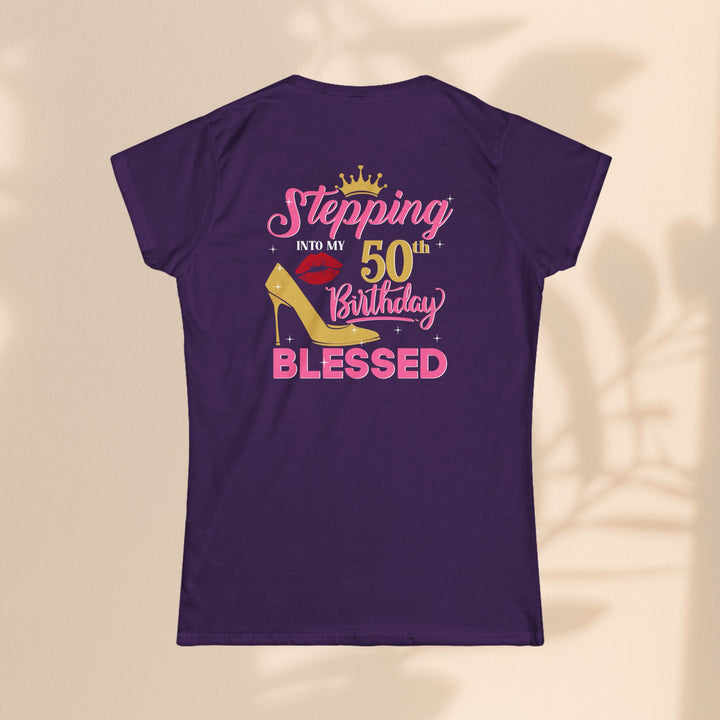 Women’s Birthday Tee, 50th Birthday Shirt, Blessed Birthday Top, Fun Celebration T-Shirt, Gift for Her, Party Outfit