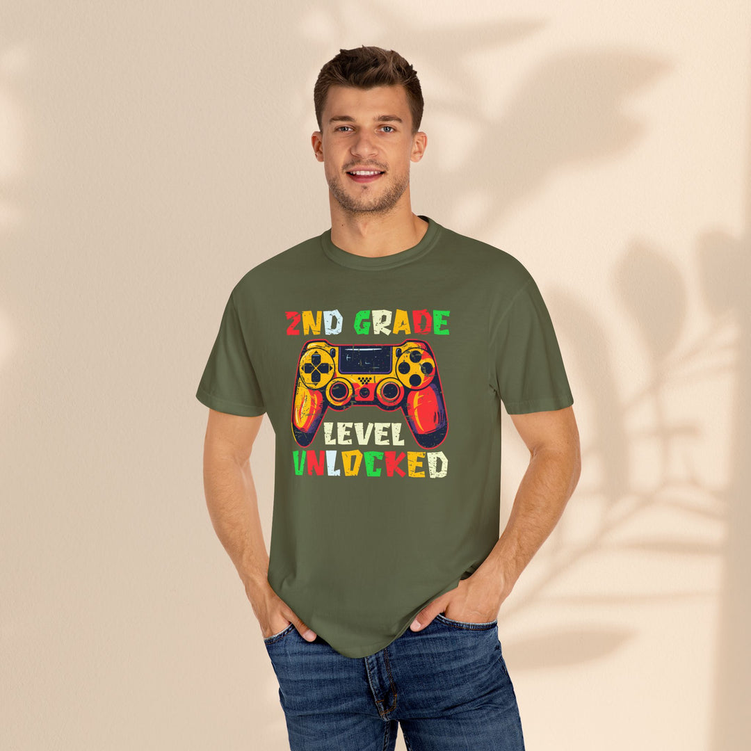 Fun Gamer T-Shirt, 2nd Grade Level Unlocked Shirt, Kids Gaming Apparel, Back to School Gift, Video Game Fan Tee