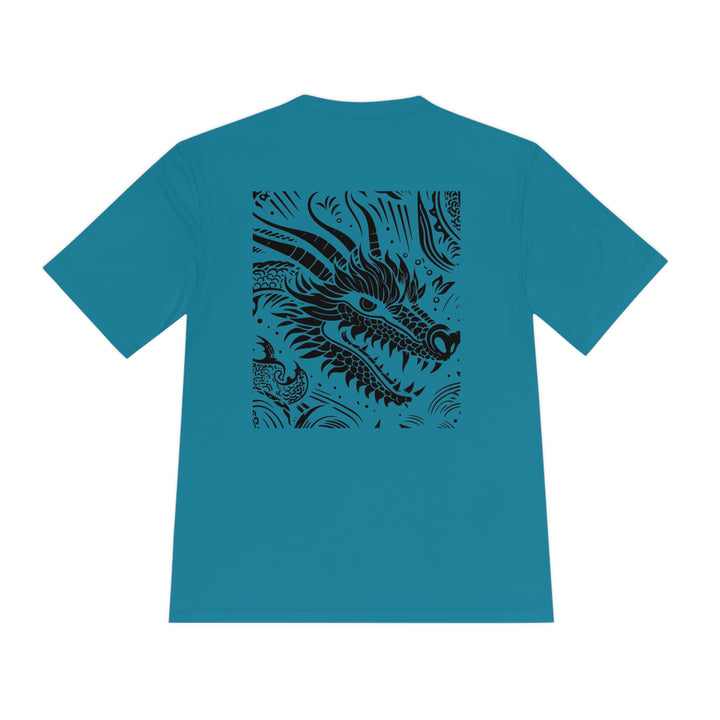 Unisex Moisture Wicking Tee - Dragon Black and White