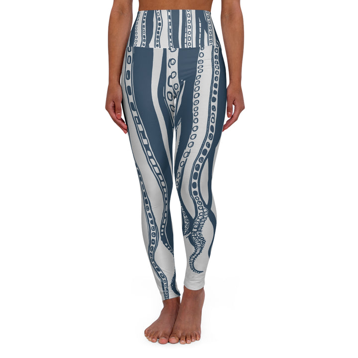 High Waisted Yoga Leggings - Downward Octopus