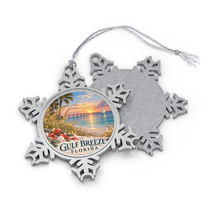 Gulf Breeze Florida Pewter Snowflake Ornament – Coastal Keepsake