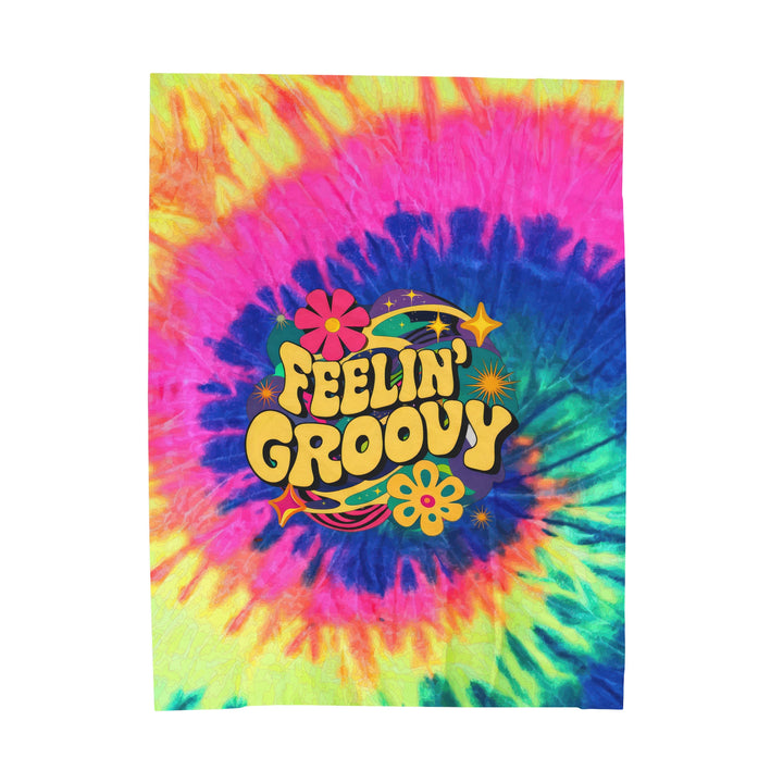 Velveteen Plush Blanket - Feeling Groovy