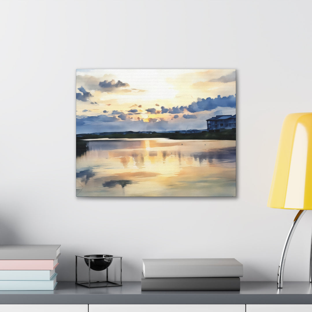 Serene Sunset Landscape Canvas Wall Art