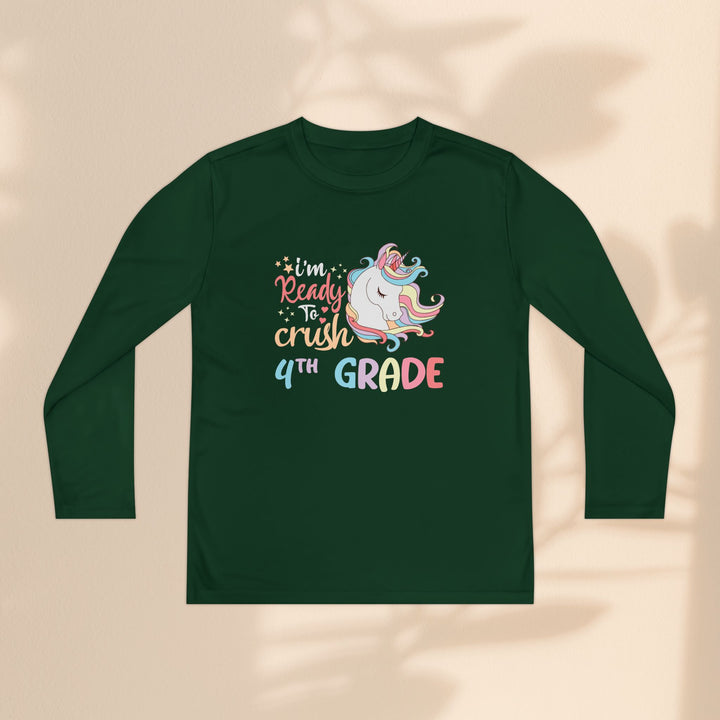 Unicorn Back-to-School Long Sleeve Tee, Youth T-Shirt, 4th Grade, Kids Apparel, Unicorn Lover Gift, Cute School Tee