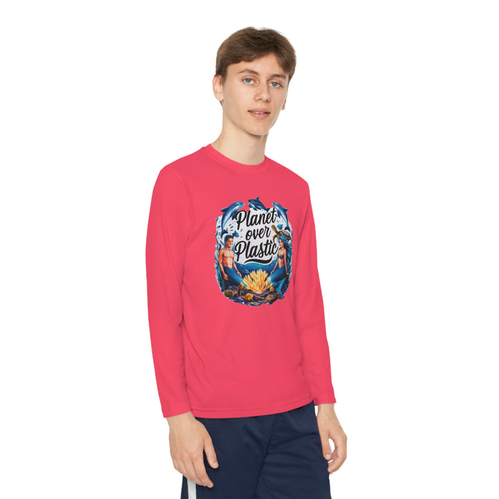 Youth Long Sleeve Competitor Tee - Planet Over Plastic