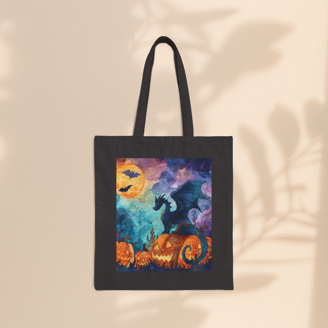 Halloween Dragon Tote Bag, Eco-Friendly Bag, Trick or Treat, Fall Fashion, Spooky Gift, Reusable Shopping Bag