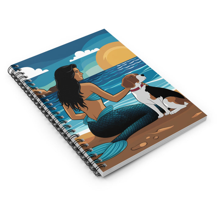 Spiral Notebook - Ruled Line - Mermaid and Beagle