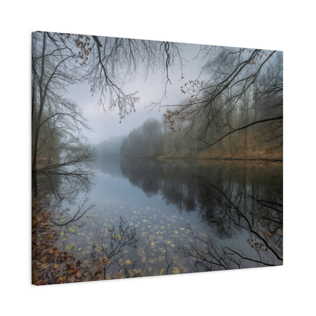 Foggy River Landscape Canvas Print – Nature Wall Art