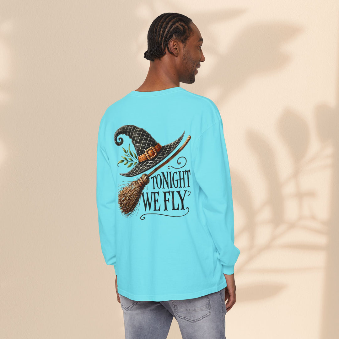 Tonight We Fly - Whimsical Witch Halloween Long Sleeve T-Shirt