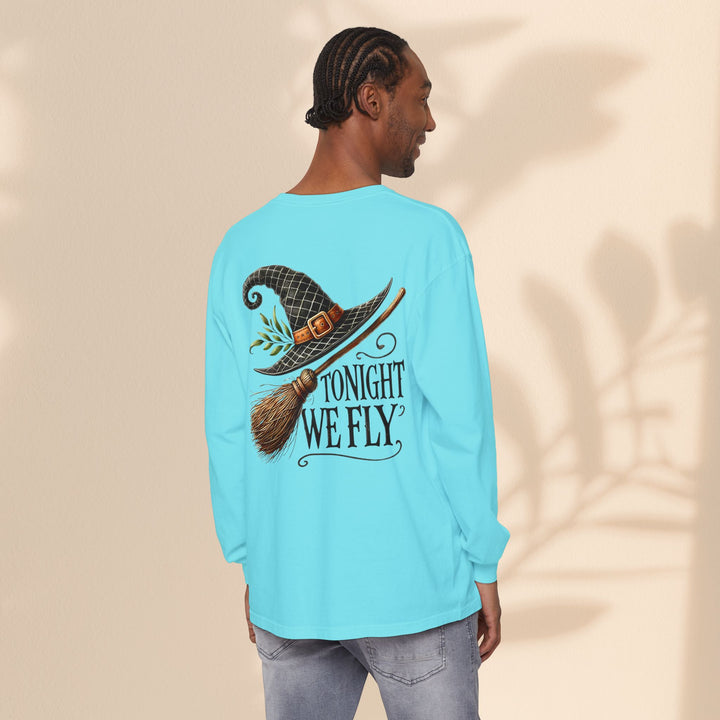 Tonight We Fly - Whimsical Witch Halloween Long Sleeve T-Shirt