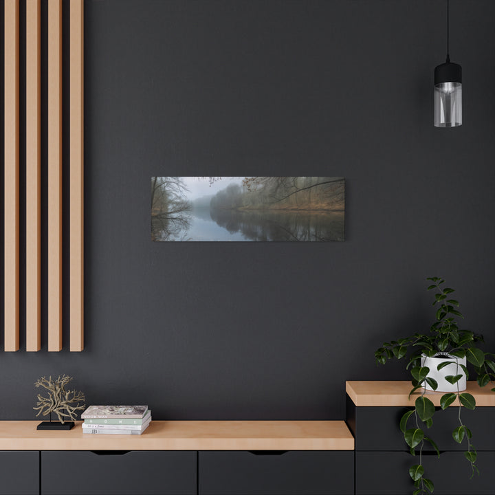 Foggy River Landscape Canvas Print – Nature Wall Art