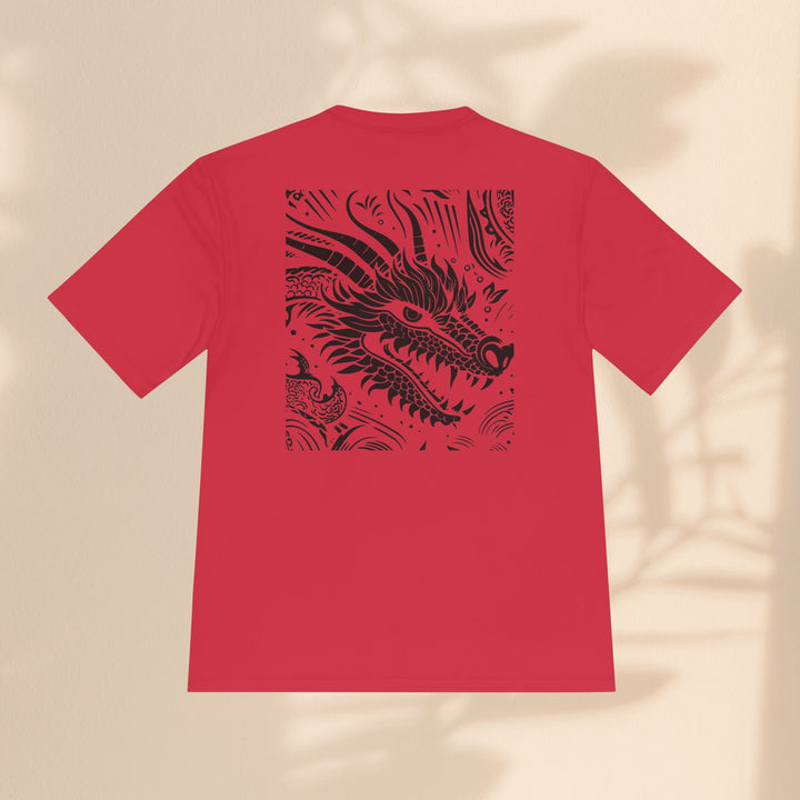 Unisex Moisture Wicking Tee - Dragon Black and White