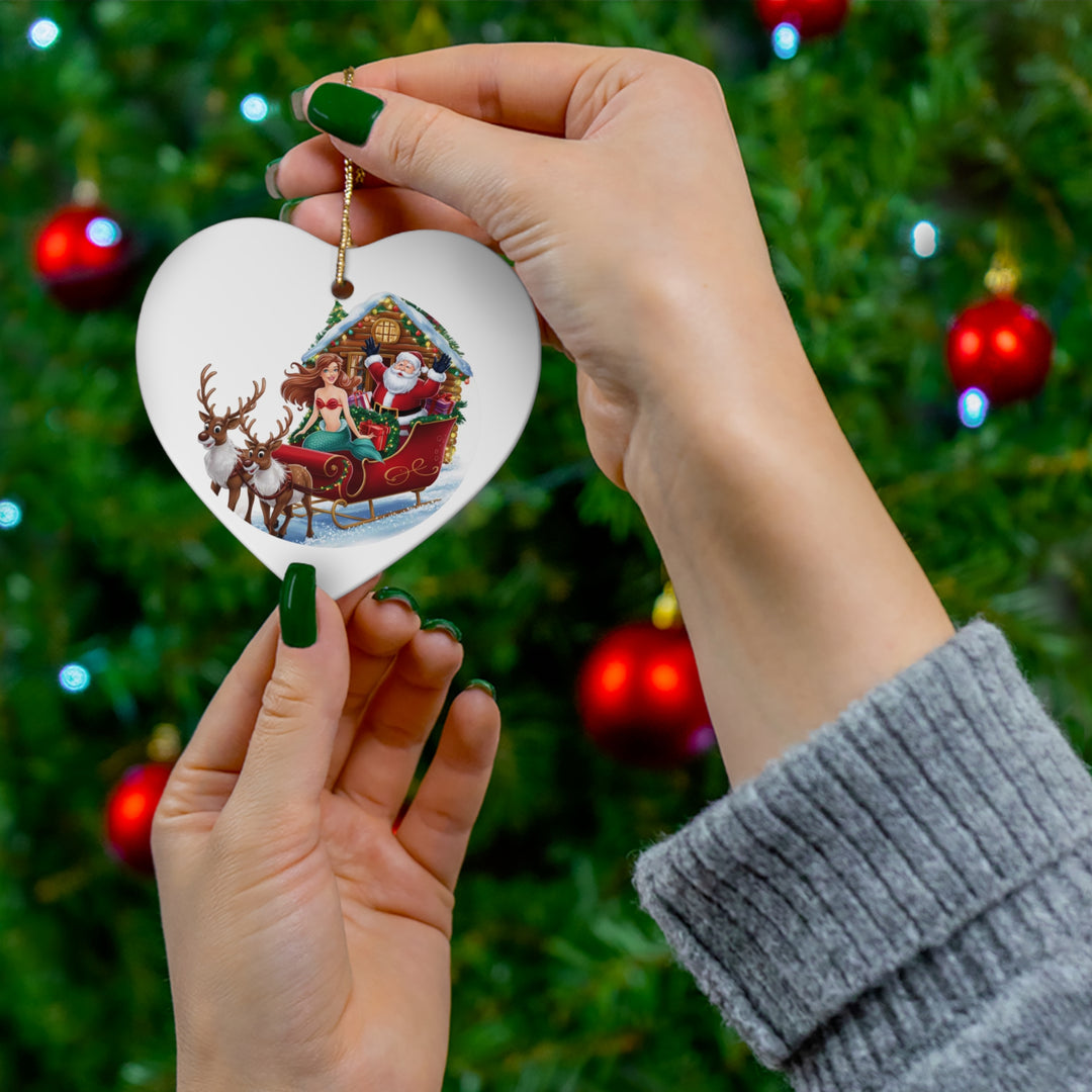 Ceramic Ornament - Mermaid and Santa