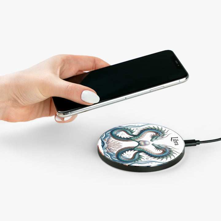 Libra Dragon Wireless Charger - Fast Charging Pad, Zodiac Decor, Astrology Gift, Home Office Accessory, Unique Tech