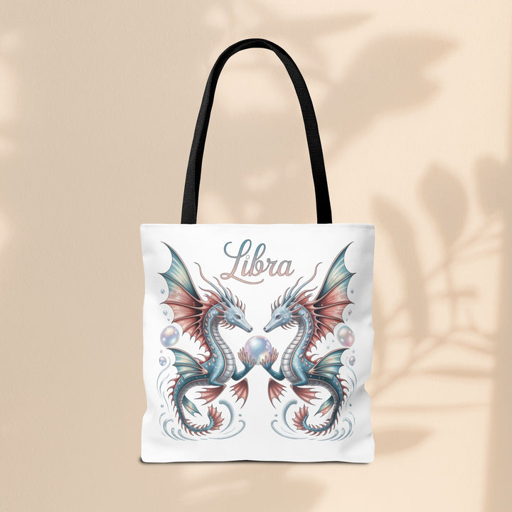 Libra Dragon Tote Bag, Zodiac Sign Tote, Astrological Gift, Fantasy Art Shopper, Unique Astrology Carryall