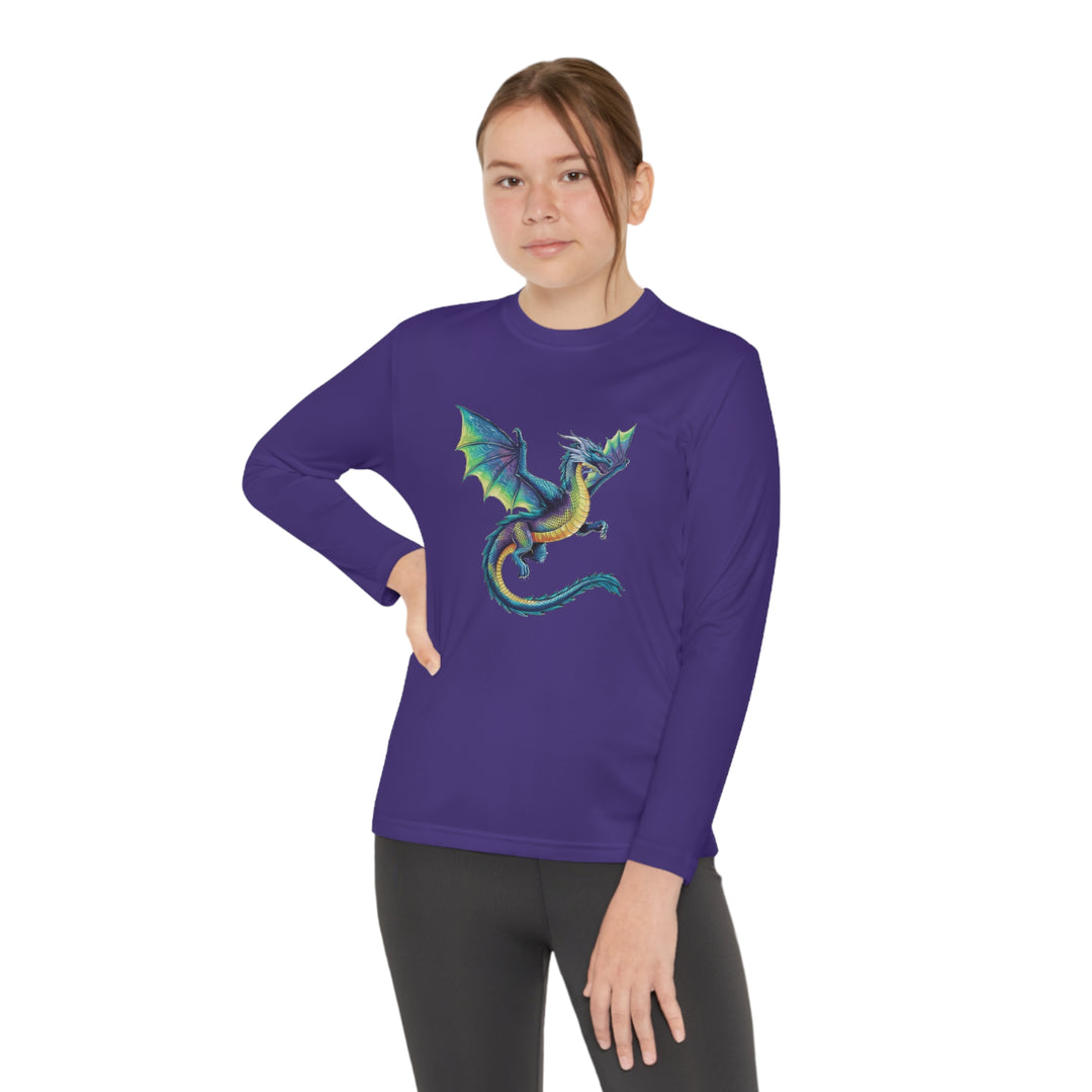 Youth Long Sleeve Competitor Tee - Electric Dragon