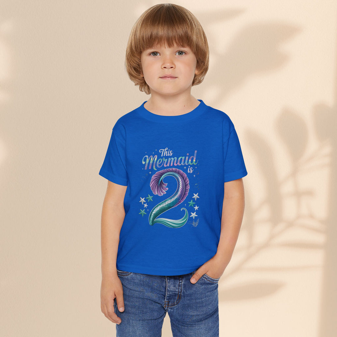 2 year old Mermaid Toddler T-Shirt | Cute Birthday Shirt, Kids Apparel, Toddler Gift, Mermaid Theme, Ocean Birthday Party