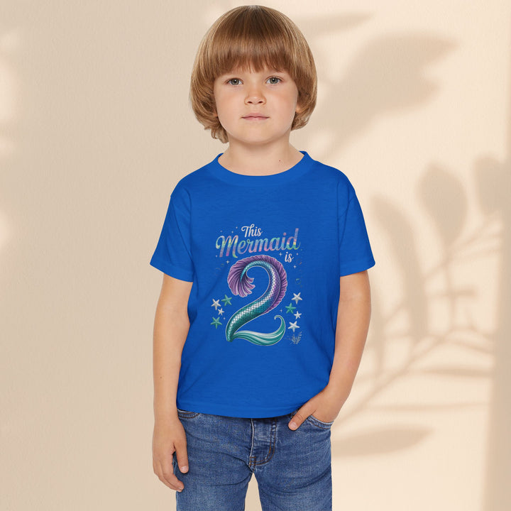 2 year old Mermaid Toddler T-Shirt | Cute Birthday Shirt, Kids Apparel, Toddler Gift, Mermaid Theme, Ocean Birthday Party