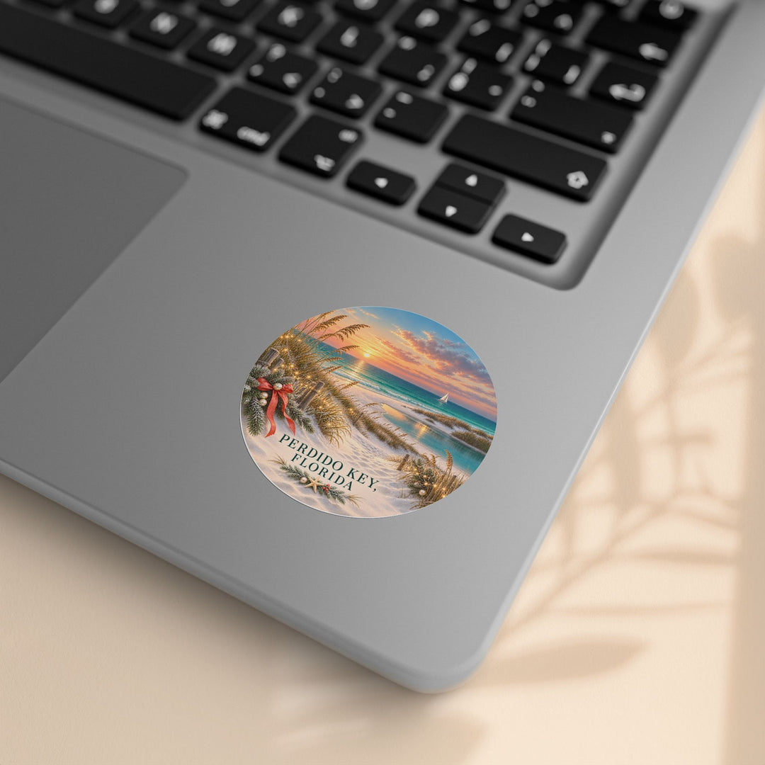 Perdido Key Florida Round Sticker Rolls – Waterproof Sunset Labels