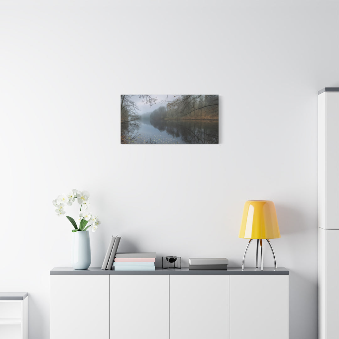 Foggy River Landscape Canvas Print – Nature Wall Art