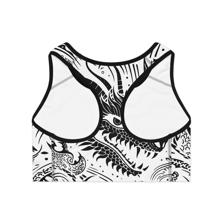 Sports Bra - Dragon Black and White