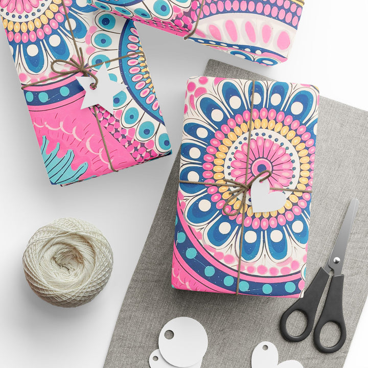 Vibrant Bohemian Wrapping Paper, Colorful Gift Wrap, Party Supplies, Eco-Friendly Wrapping, Unique Gift Presentation