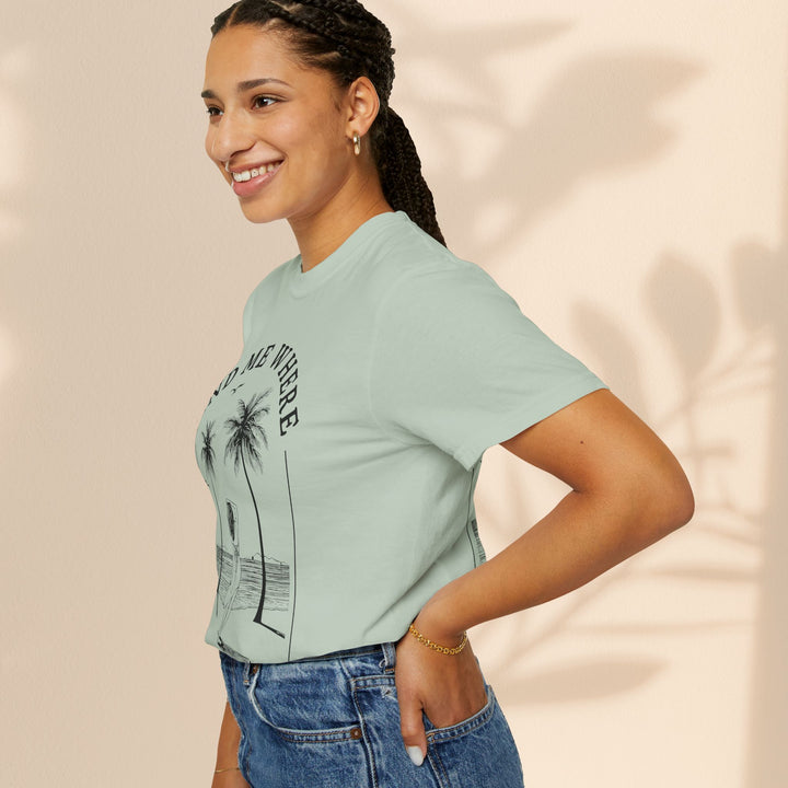 Find Me Where The Sand Meets The Sea - Beach T-Shirt - Garment-Dyed Unisex Tee for Ocean Lovers