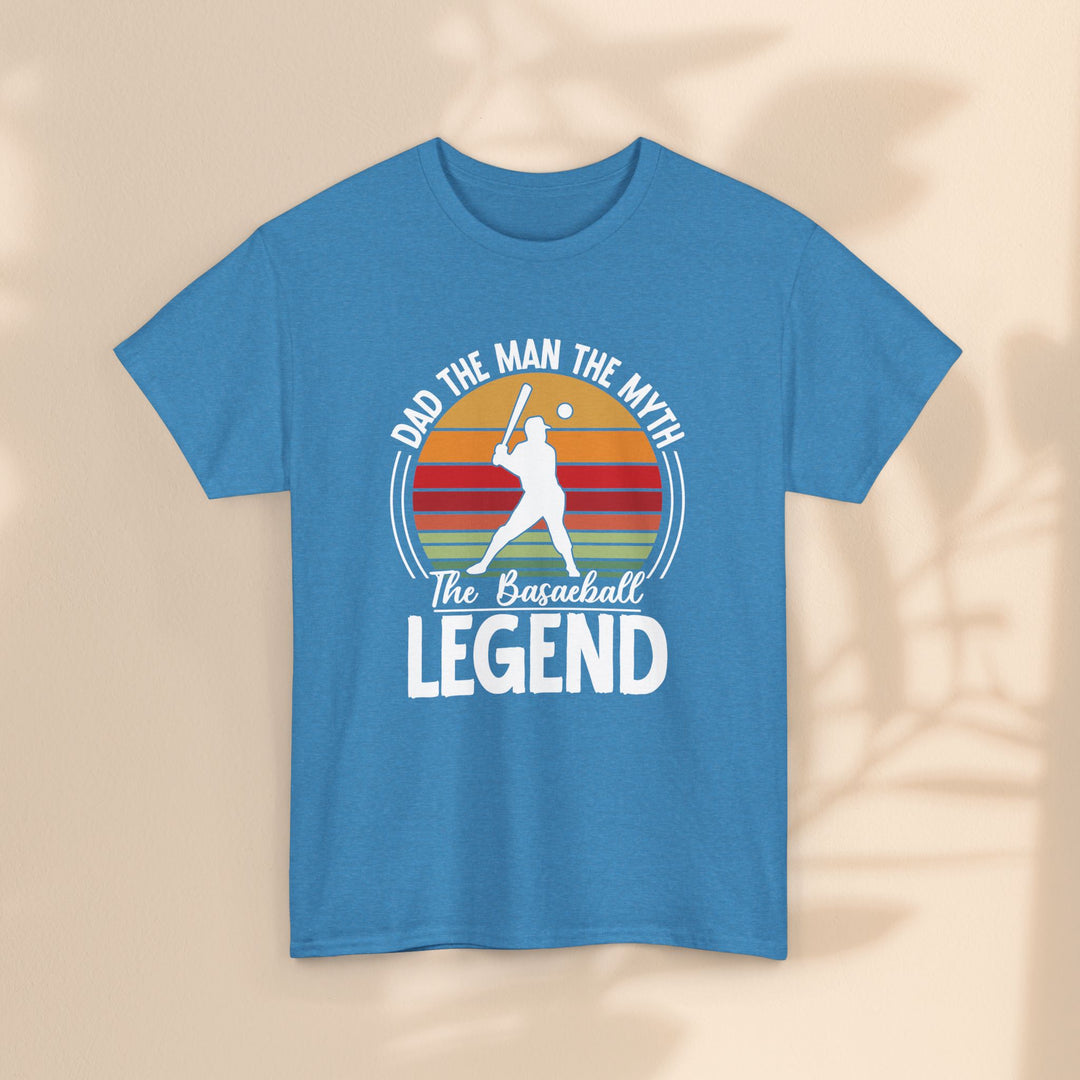 Dad The Man The Myth Baseball Legend Unisex Heavy Cotton Tee
