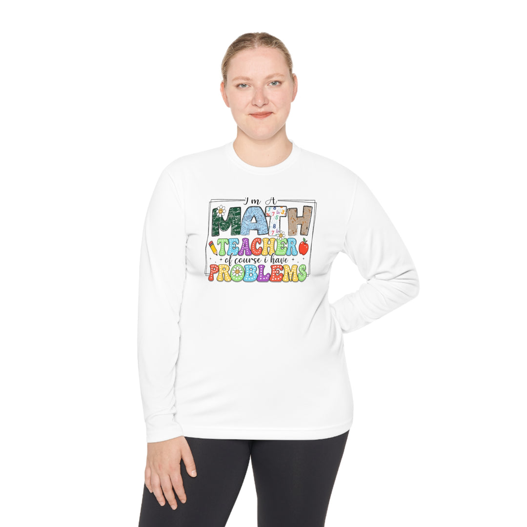 Unisex Lightweight Long Sleeve Tee - Math Teacher with Problems