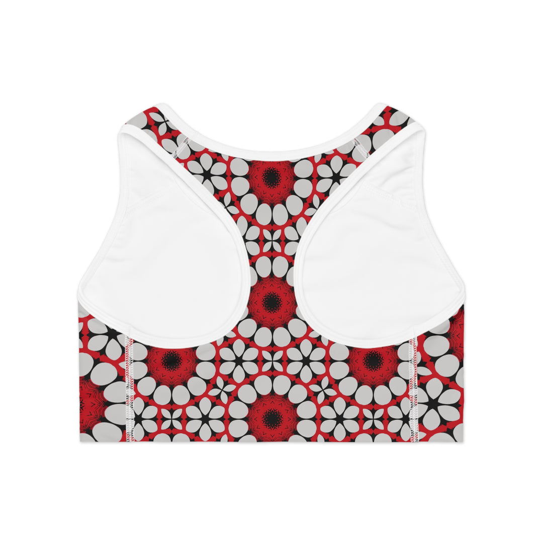 Sports Bra (AOP) - Crimson Circles