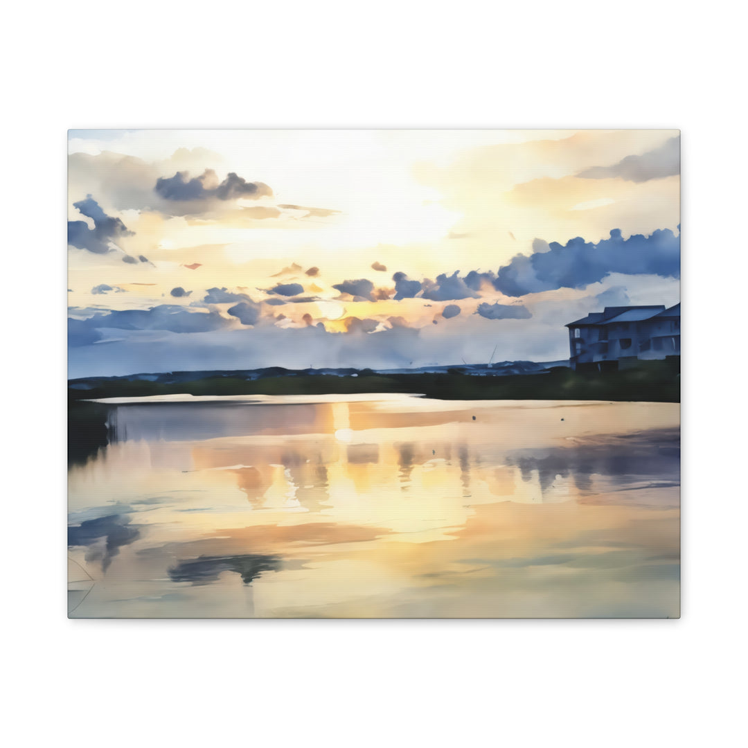 Serene Sunset Landscape Canvas Wall Art