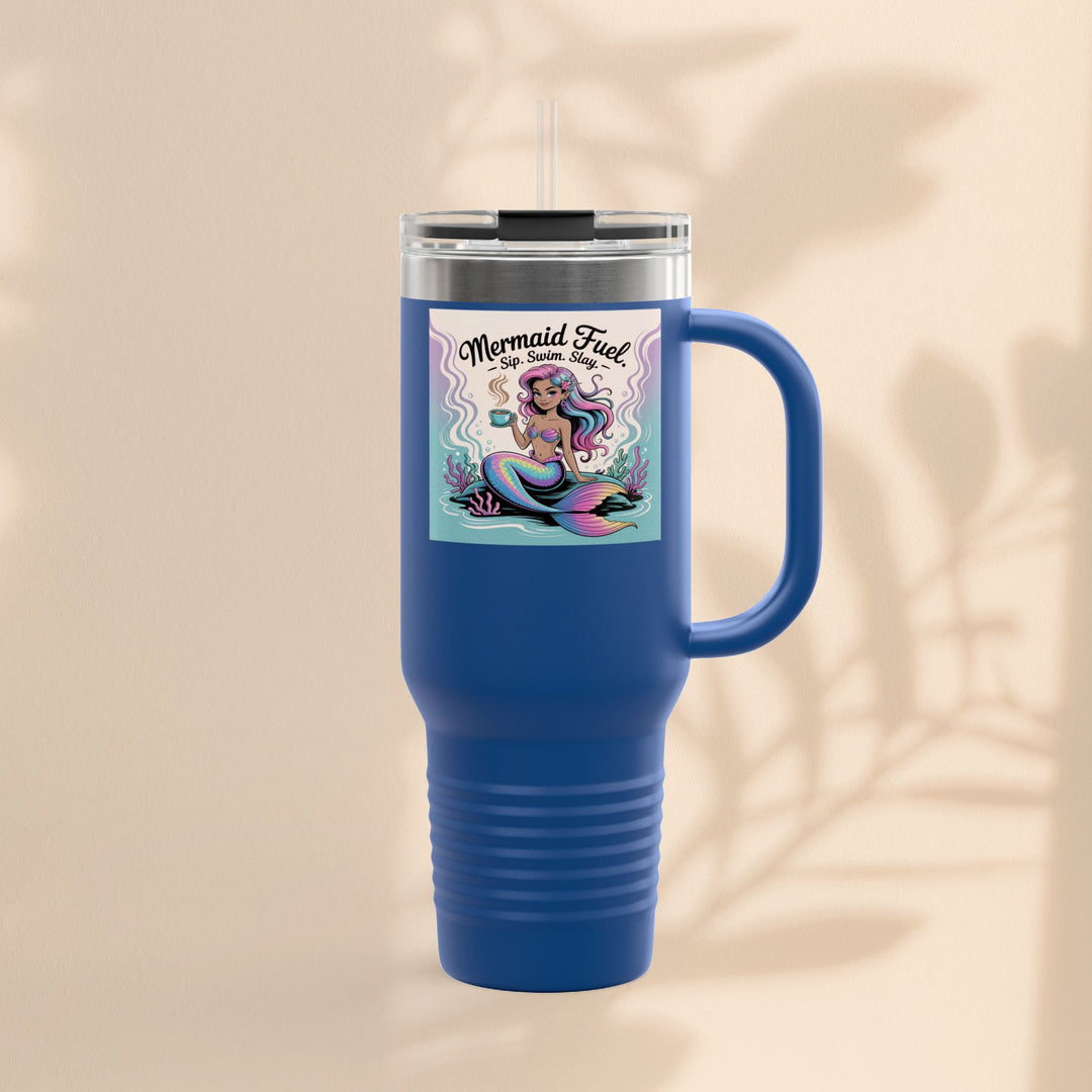 Magical Mermaid Fuel Insulated Travel Mug | 40oz Fantasy Drinkware for Beach Lovers, Gifts for Her