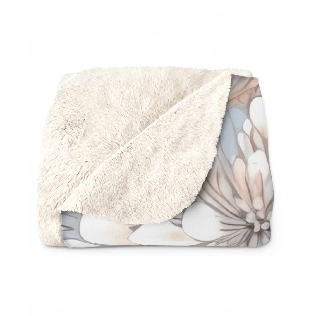 Serenity Floral Sherpa Fleece Blanket – Cozy Soft Throw for Home, Travel & Gifts