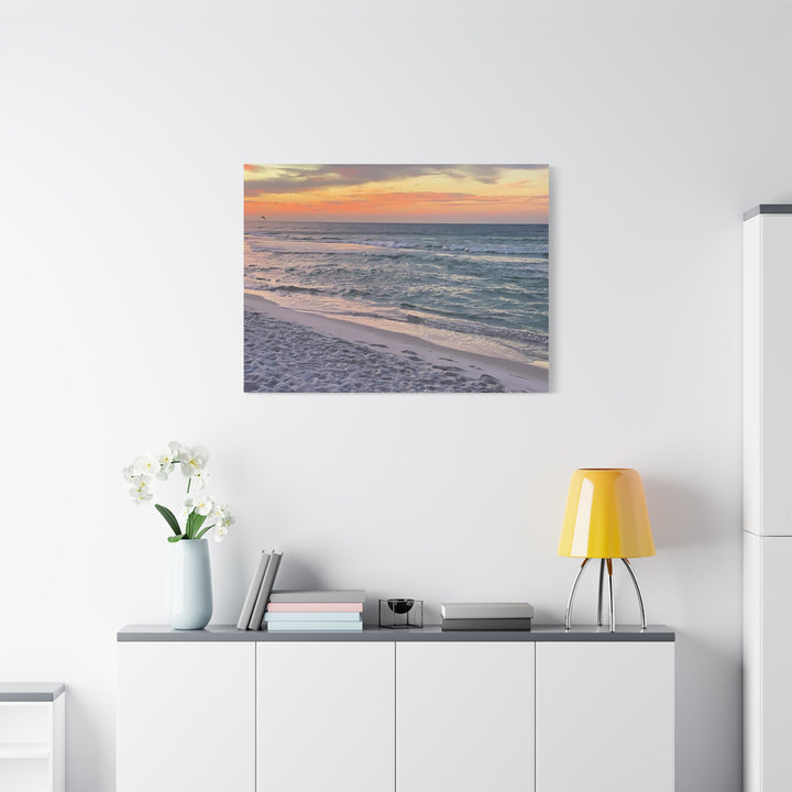 Sunset Beach Matte Stretched Canvas Wall Art