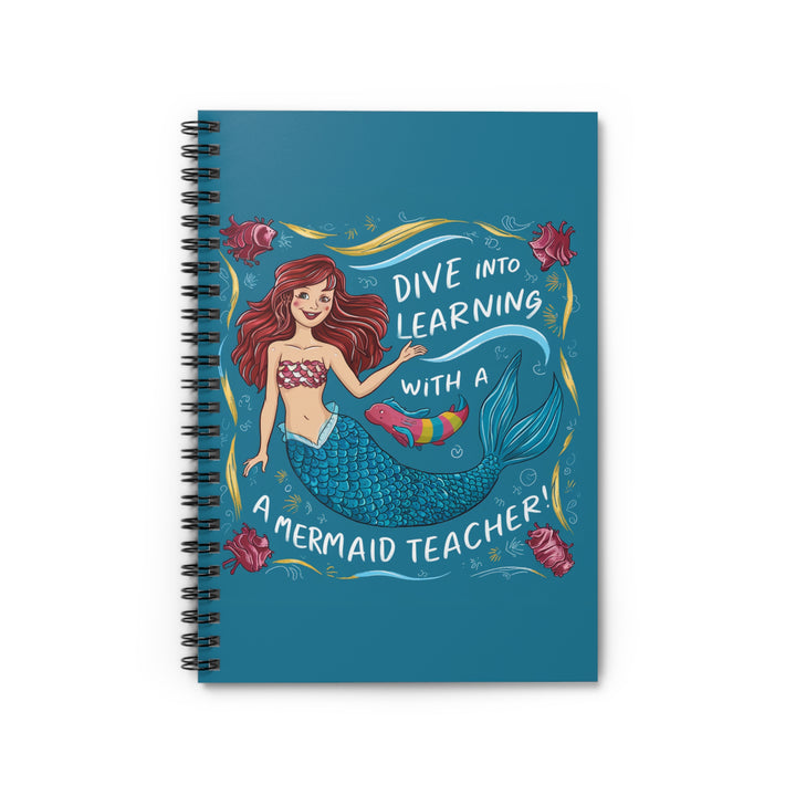 Spiral Notebook - Ruled Line - Mermaid Teacher