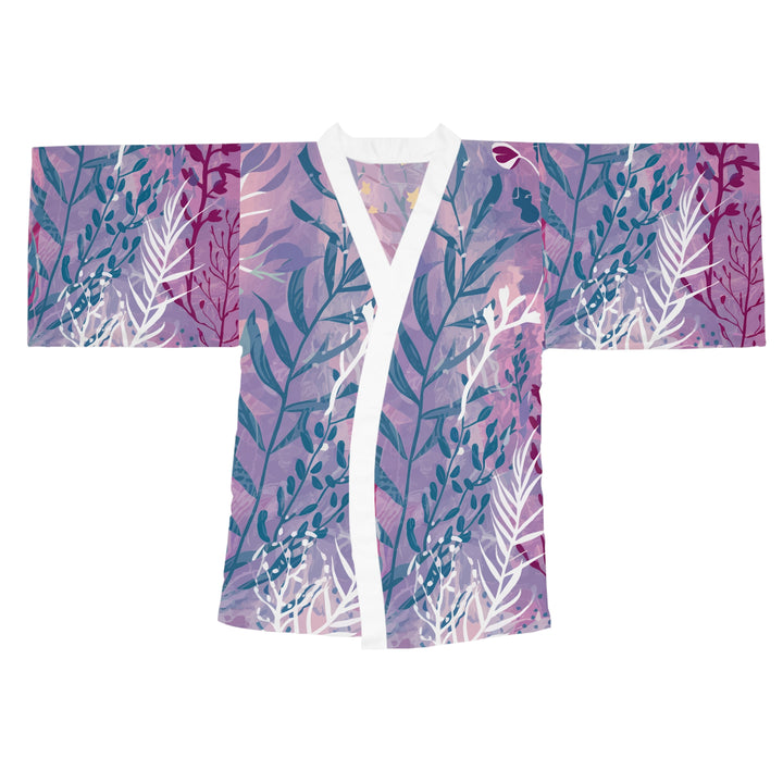 Long Sleeve Kimono Robe (AOP) - Purple Seaweed